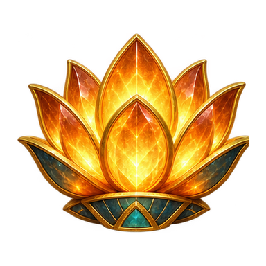 glowing amber lotus