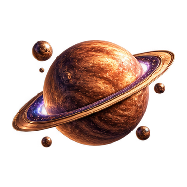 ringed copper planet