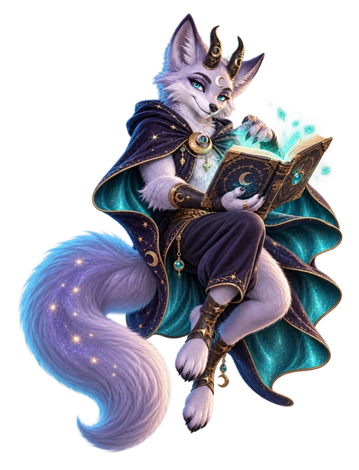 Veyr reads her glowing book of moonlit notes
